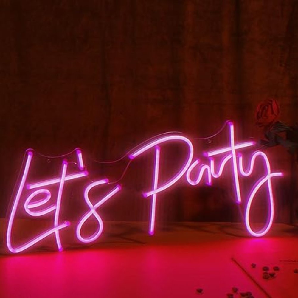 Lets Party LED Neon Cute Room/Event Wedding/Birthday/Graduation/Babyshower Decor - Picture 2 of 4